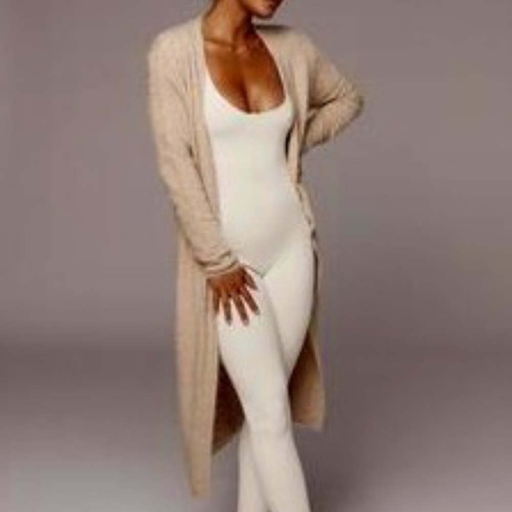 JLUXLABEL TAUPE IMANI FUZZY SWEATER